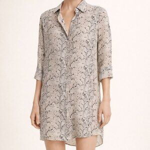 Equipment Essential Silk Python Print Tunic Shirt Dress XS